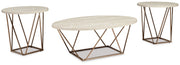 Tarica - Occasional Table Set (Set of 3) - White / Metallic