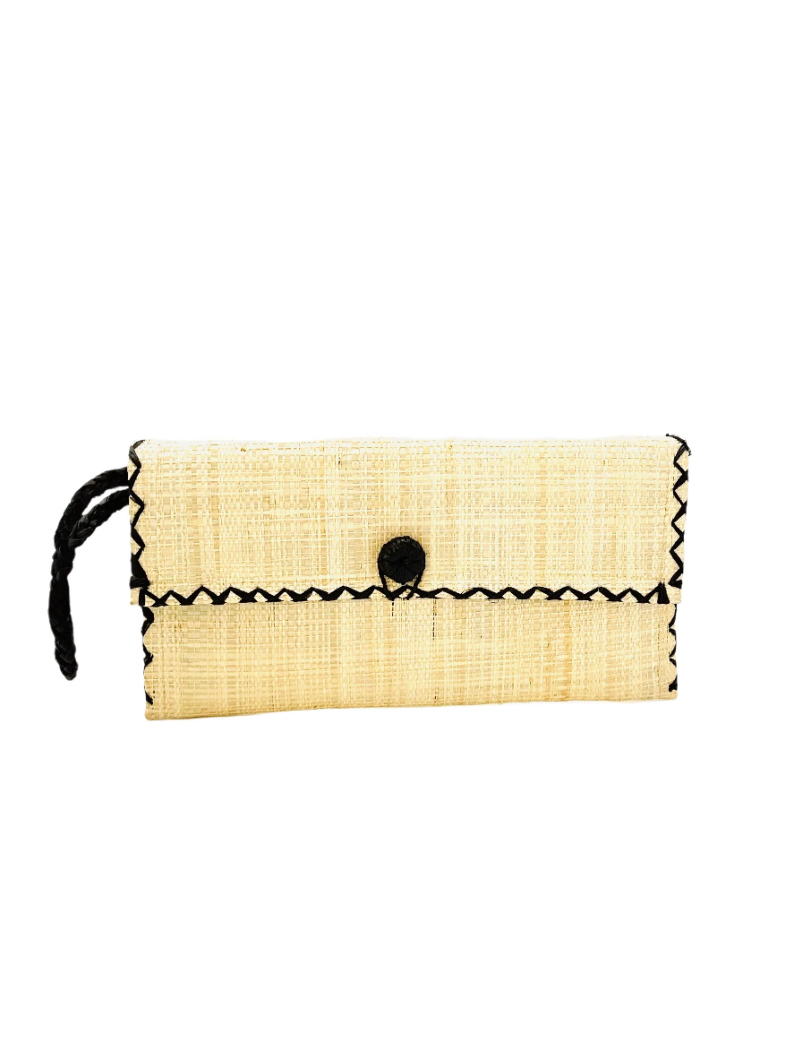 ChiChi Straw Clutch Wristlet Bag: Teal