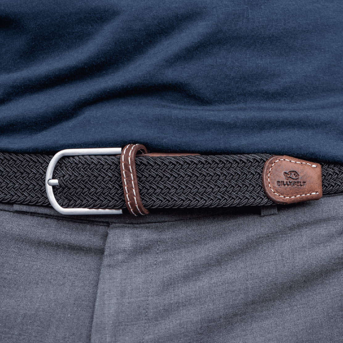 Black Licorice elastic woven belt - Best seller!: Size 0 - 27"/31"