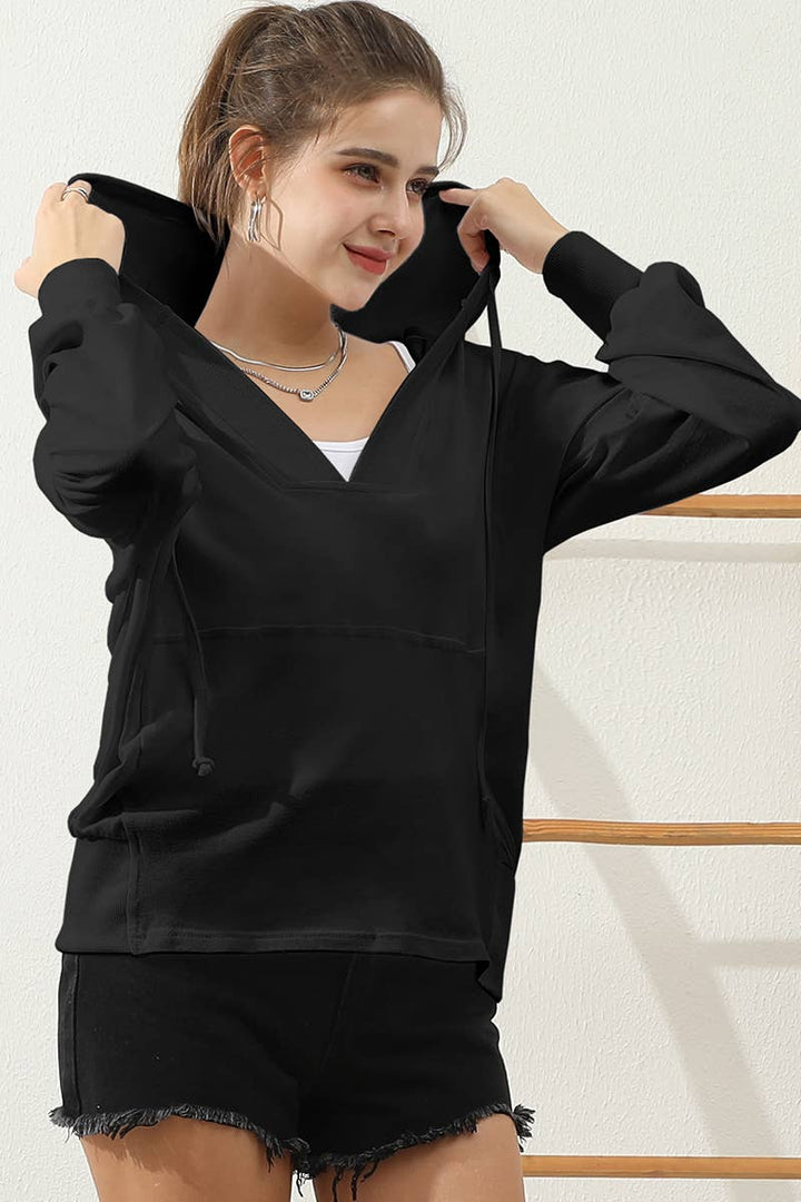 CWTTL1451_Basic Lightweight Pullover Hoodie Sweatshirt: NAVY / (XL) 1