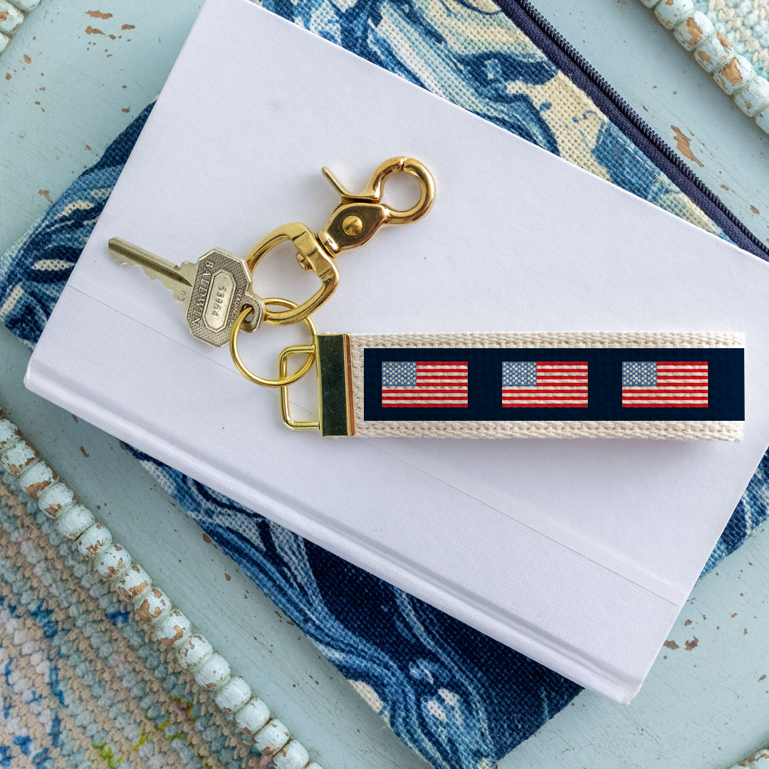 American Flag Color Block Keychain