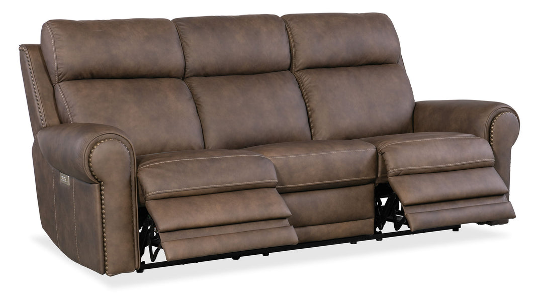 Duncan - Power Sofa With Power Headrest & Lumbar - Dark Brown