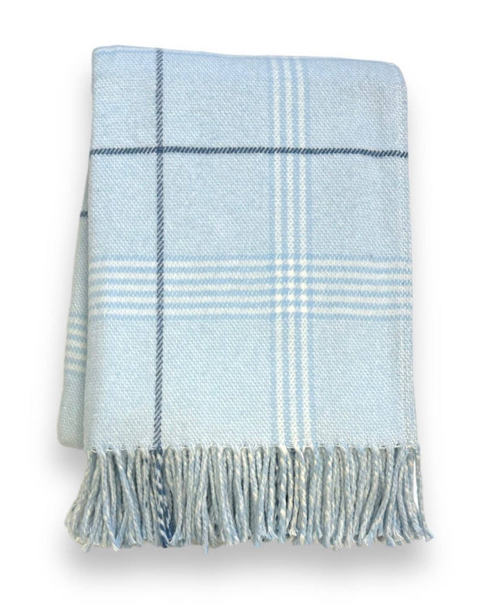 408 - Windowpane Plaid Throw: Stone