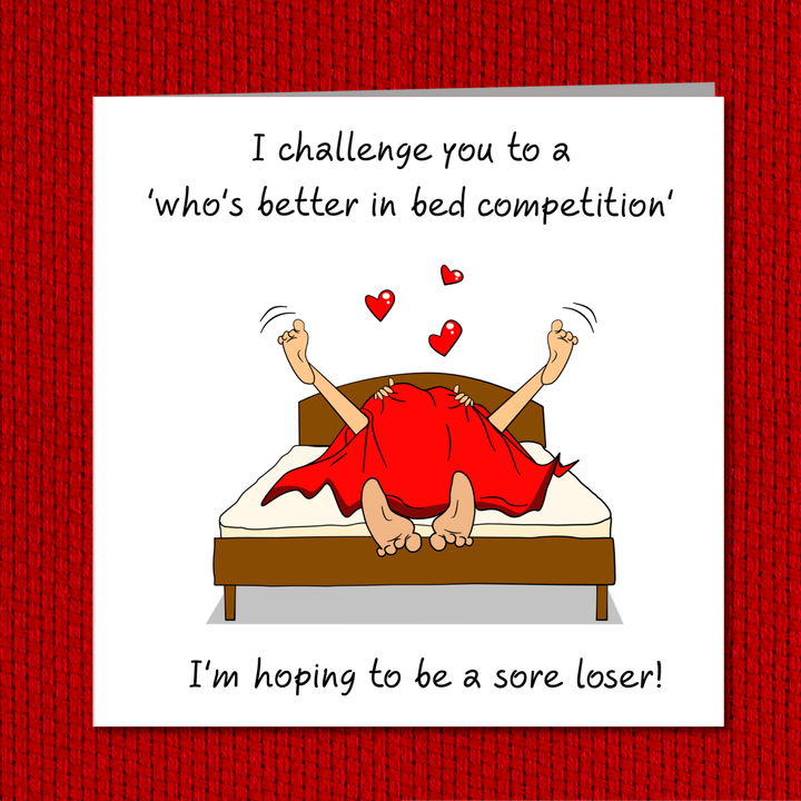 Sexy Rude Card for boyfriend, girlfriend, husband or wife - Birthday, Anniversary, Valentines Day - Funny naughty cheeky card. Humorous adult sex risque
