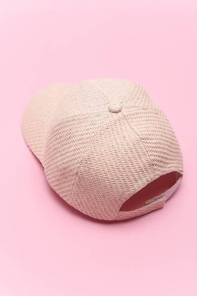 SUMMER WOVEN STRAW BASE BALL CAP  40HW604: BLACK