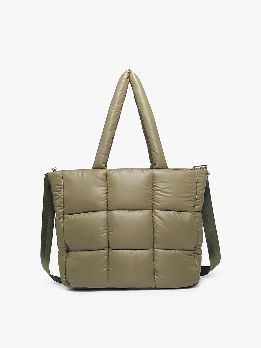 M2355 Kiersten Puffer Hobo w/ Strap: Off White
