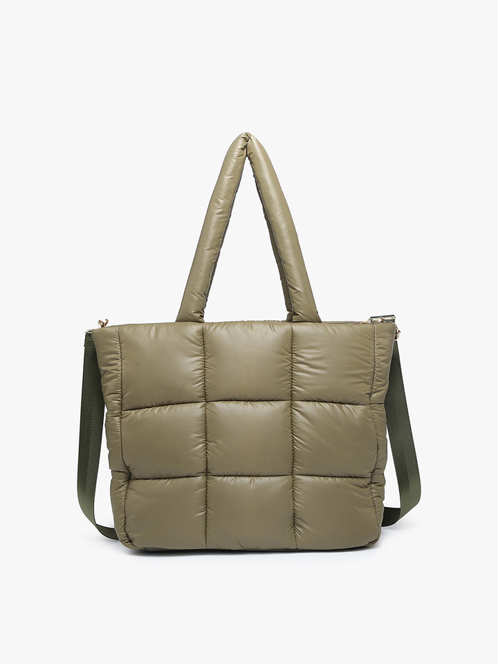 M2355 Kiersten Puffer Hobo w/ Strap: Off White