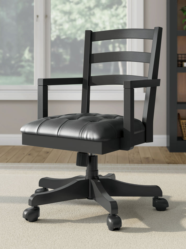 Wildenauer - Brown / Black - Home Office Swivel Desk Chair