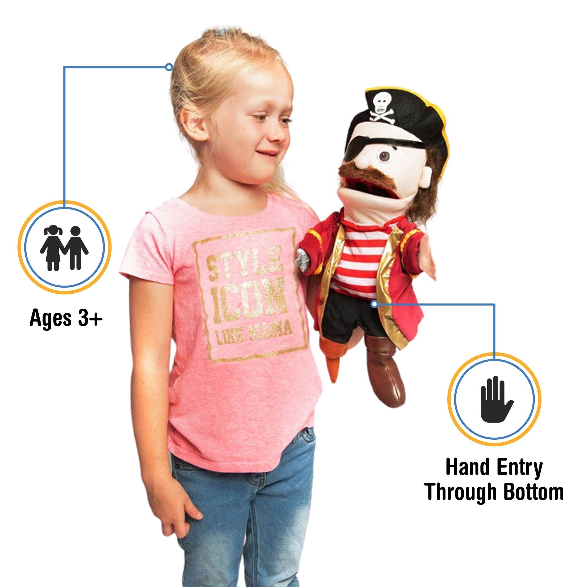 Silly Puppets Pirate with Peg Leg (14")
