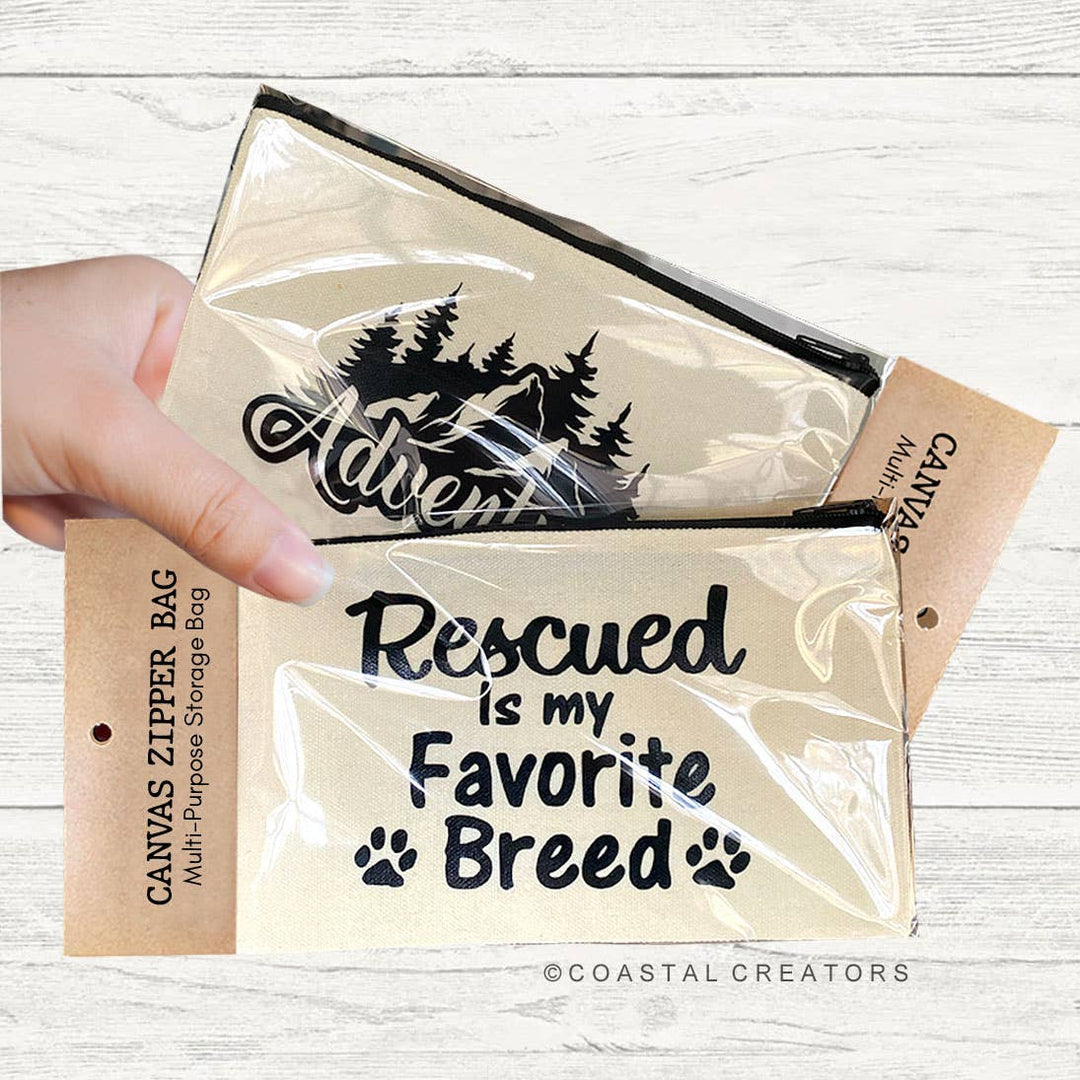 Salty with Mermaid Fin Canvas Zipper Storage Bag