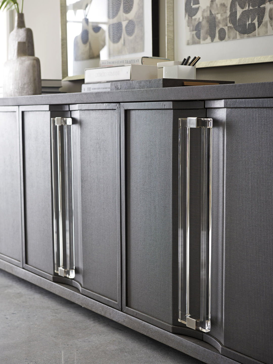 Studio Designs - Anthology Linen Long Media Console - Dark Gray