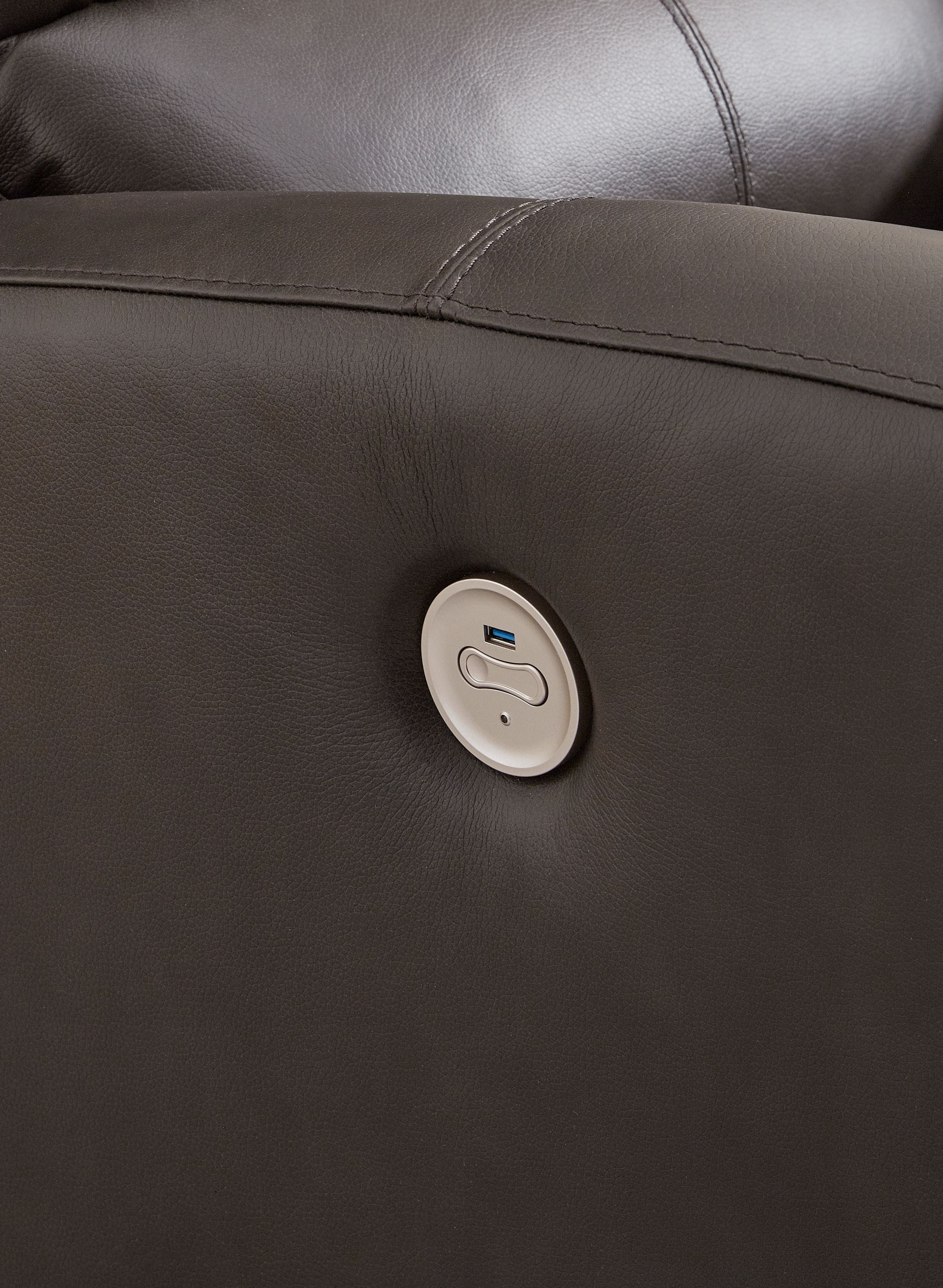Boxmere - Dbl Power Reclining Loveseat with Console - Storm