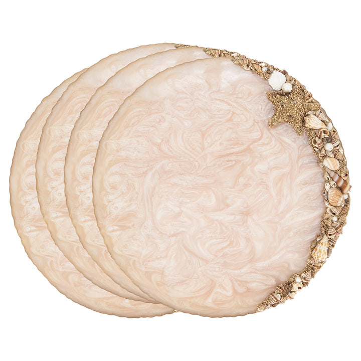 Resin Enchanted Seashell Placemat: Aqua / 14"