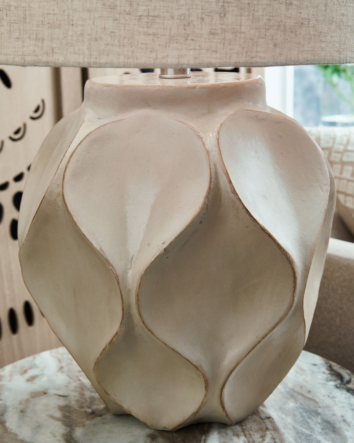 Edselham - Distressed Cream - Paper Table Lamp