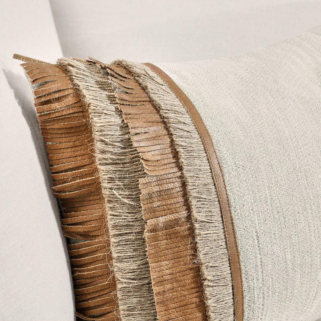 Timeless - TL Pottery Leather Pillow - Chestnut / Natural