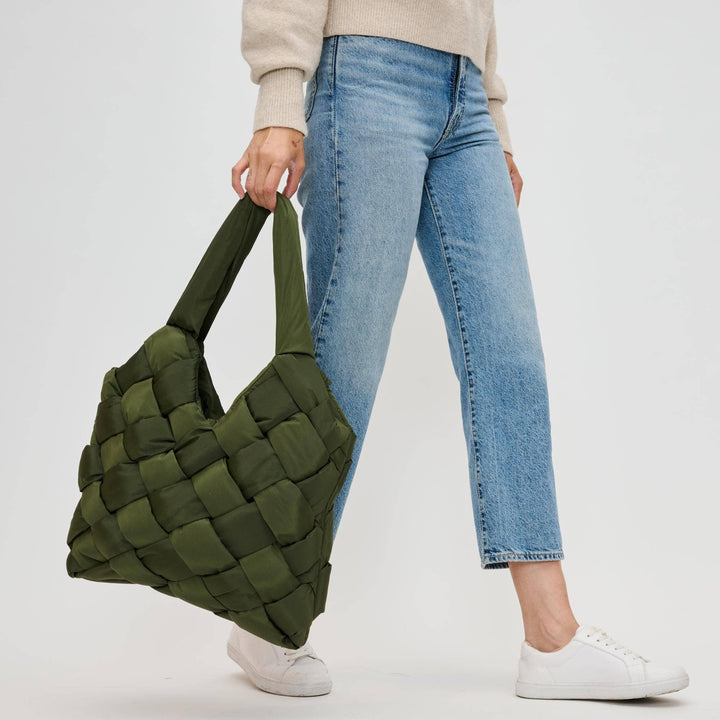 Illumine Woven Nylon Tote: Nude