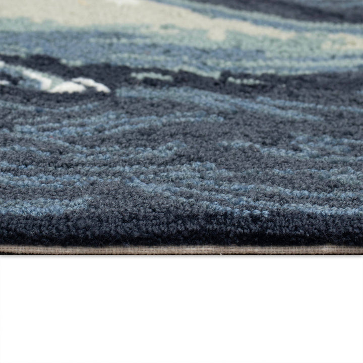 Frontporch Whale Indoor/Outdoor Mat Ocean: Ocean / Polyester; Acrylic / 2' x 3'
