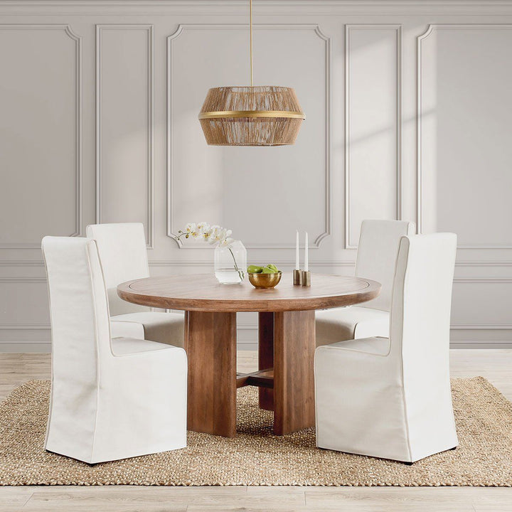Selena - Round Dining Table - Hickory Brown