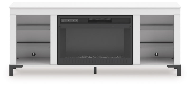 Brollevi - White - TV Stand With Fireplace
