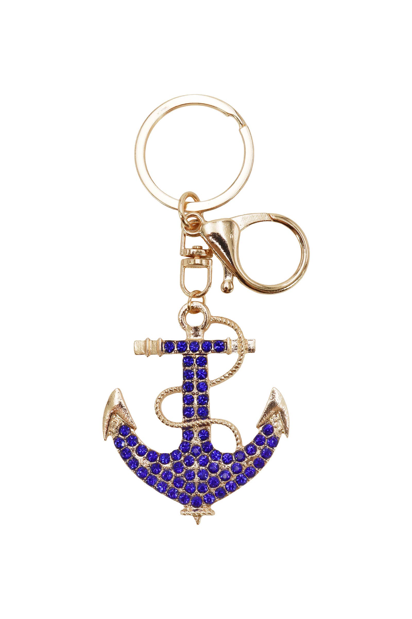 Nautical Anchor Bling Rhinestone Key Chain