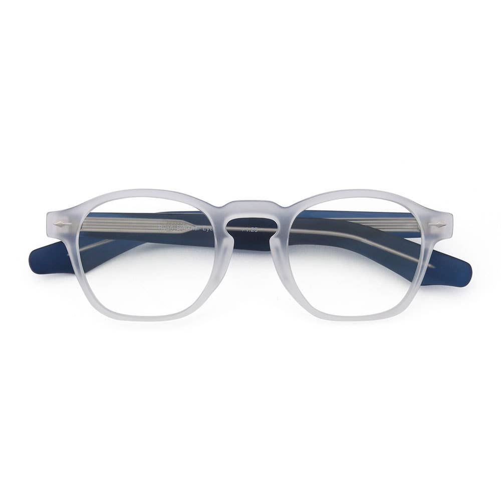 MYLES | Matte Clear | Matte Navy Blue | Blue Light: 1.75