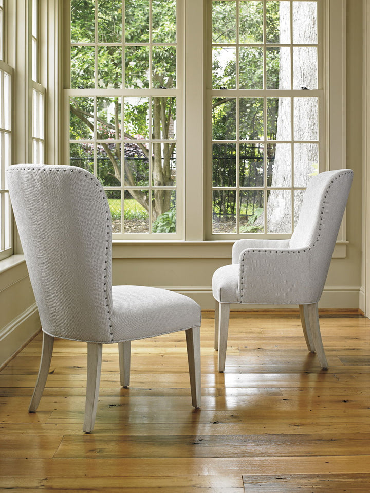 Oyster Bay - Baxter Upholstered Side Chair - Pearl Silver