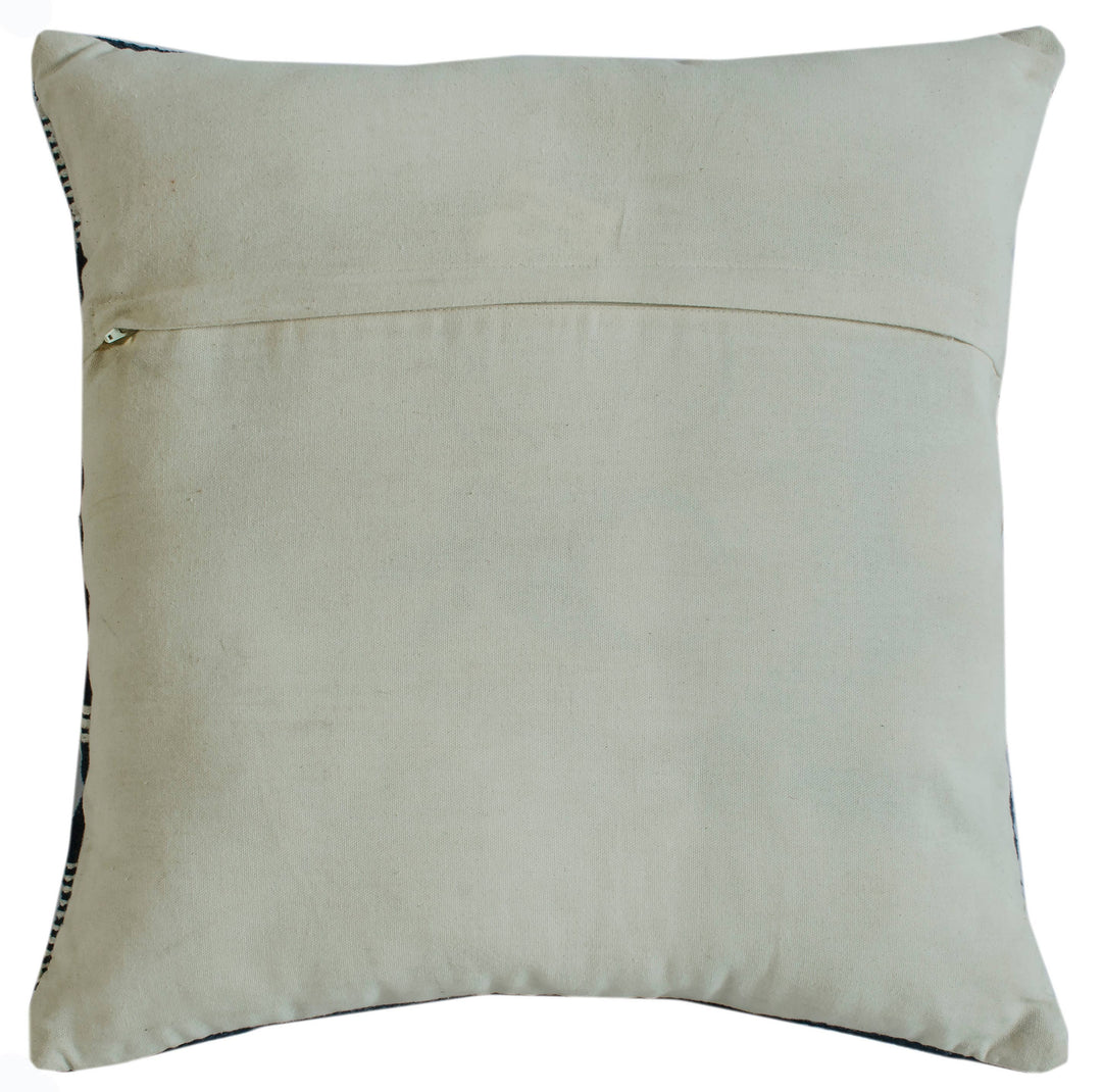 Diamond Stripe Textured Throw Pillow: Blue/Ivory / Poly Filled