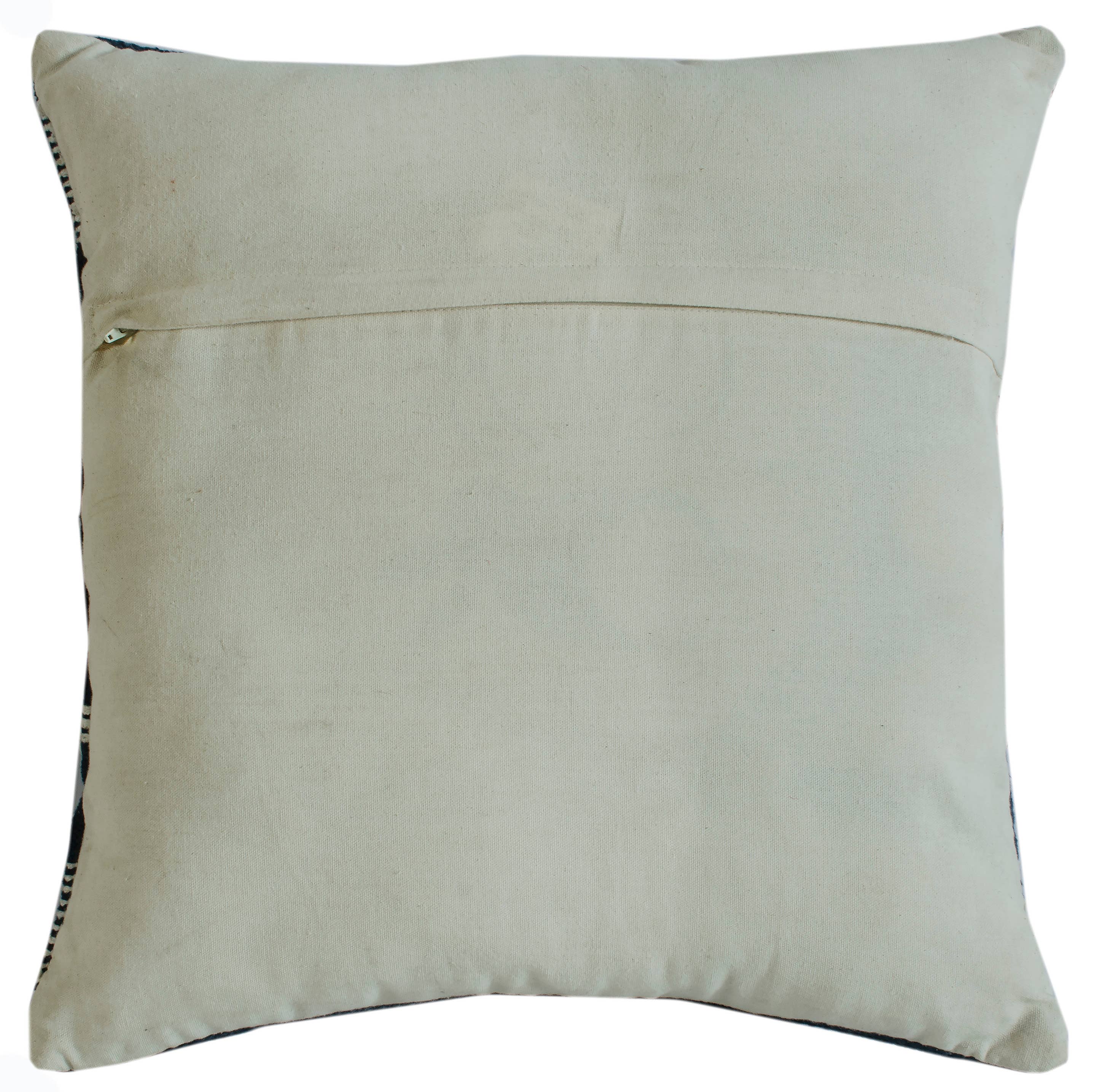 Diamond Stripe Textured Throw Pillow: Blue/Ivory / Poly Filled