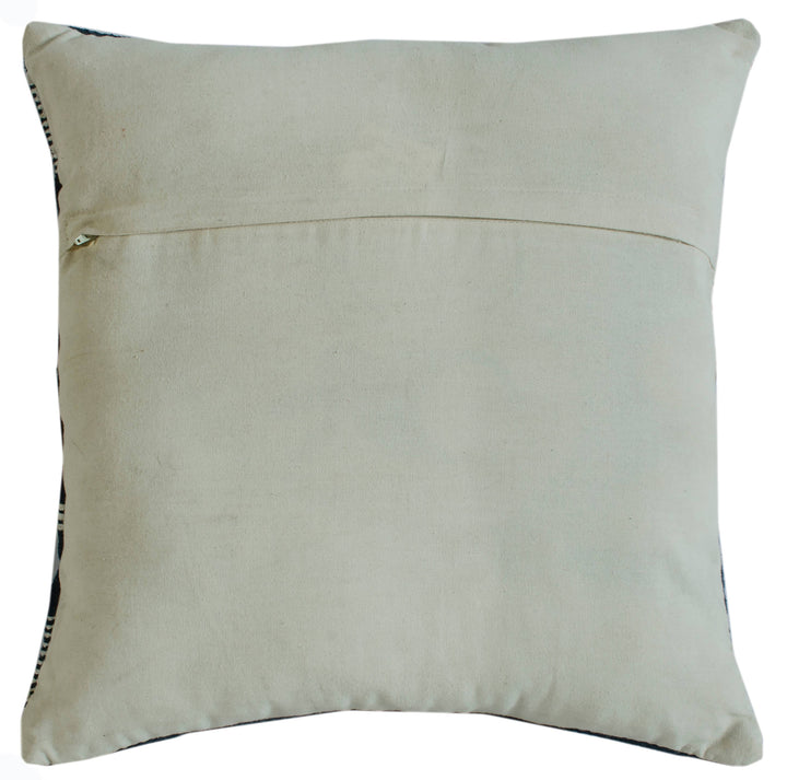 Diamond Stripe Textured Throw Pillow: Blue/Ivory / Poly Filled