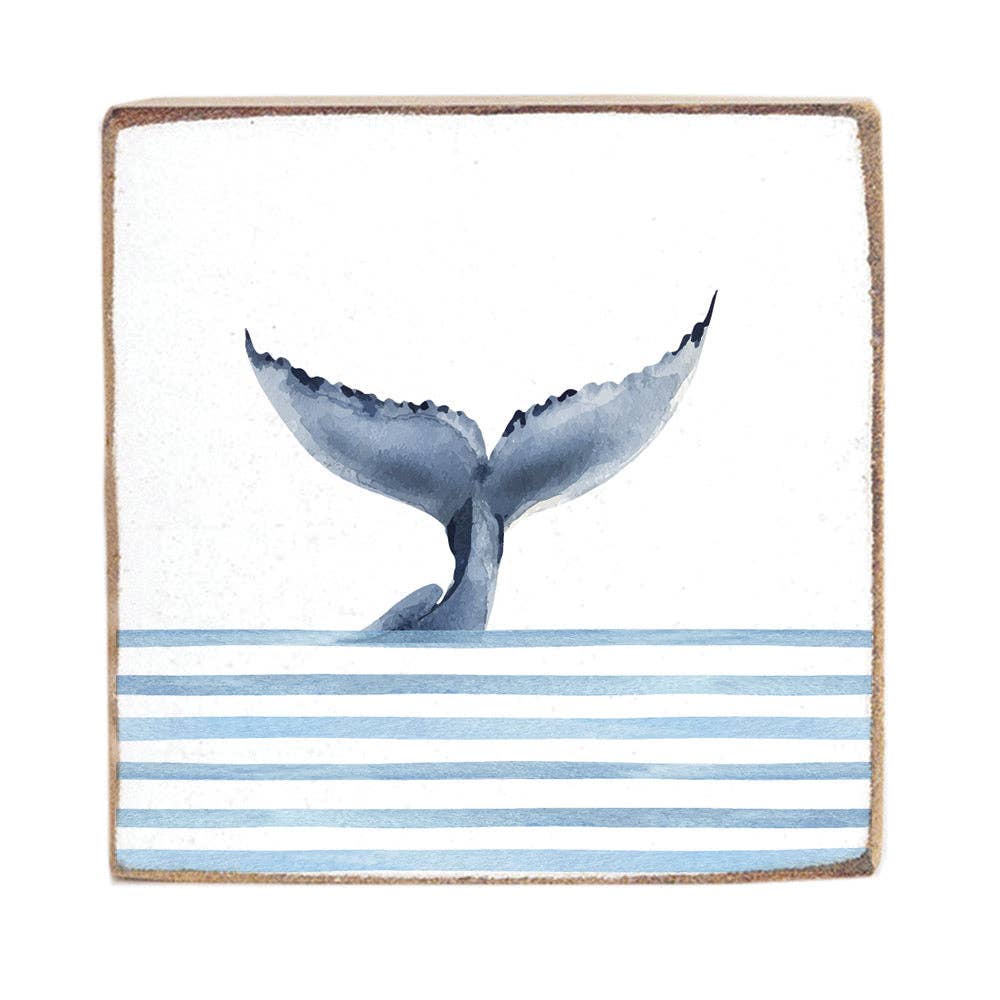 Whale Tail Block Sign