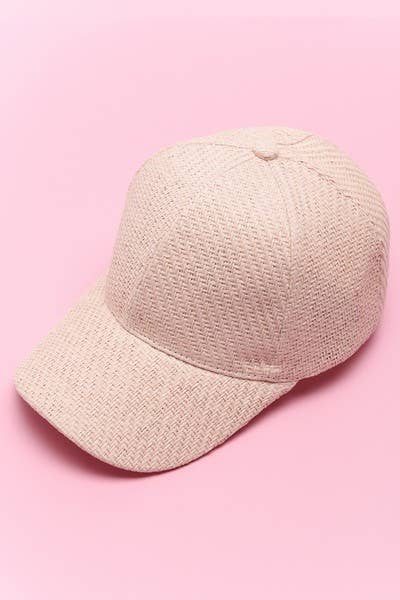SUMMER WOVEN STRAW BASE BALL CAP  40HW604: BLACK