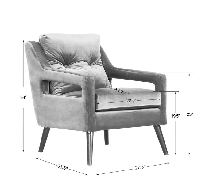 O'Brien - Velvet Armchair - Blue