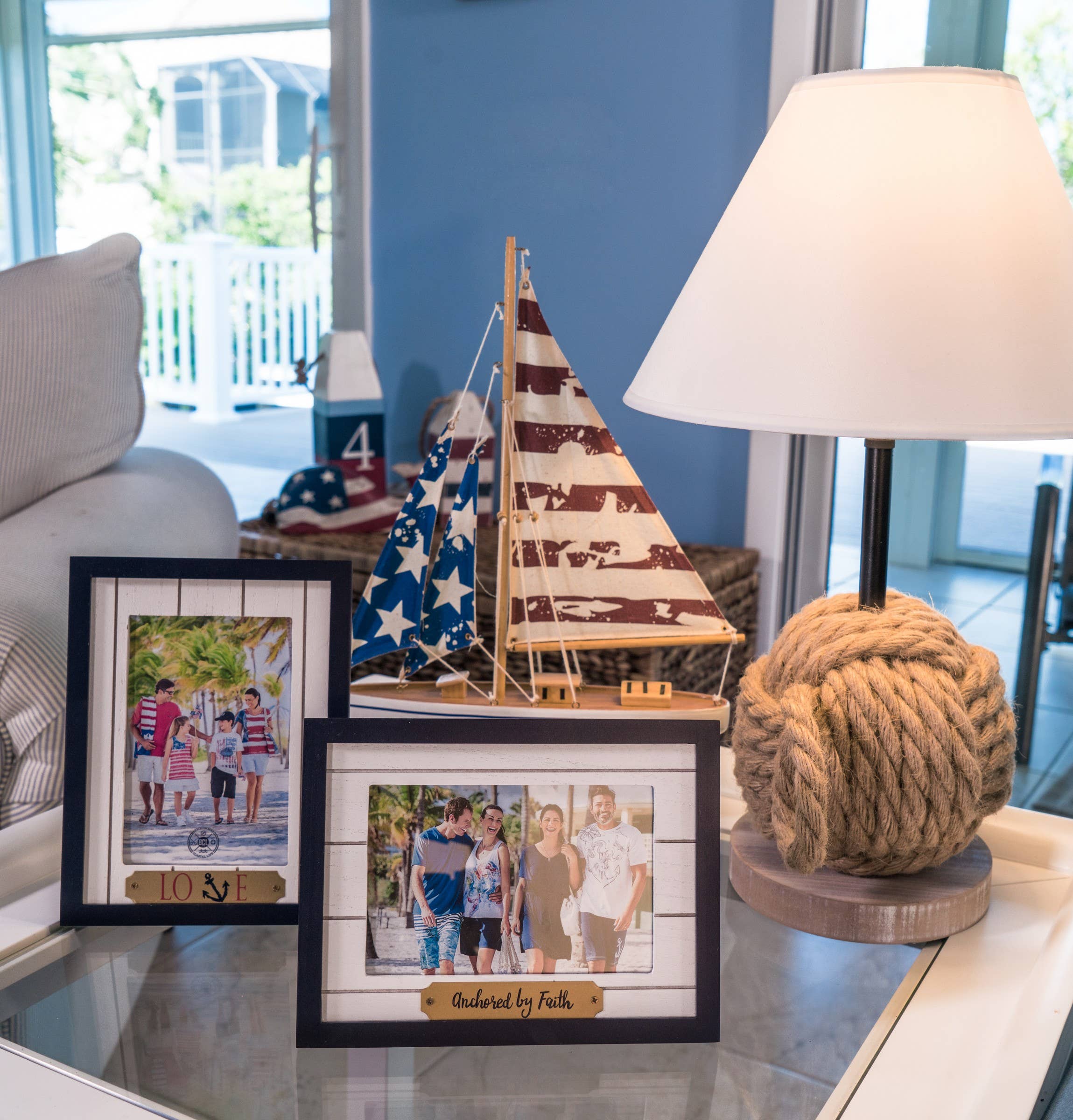 SALE Patriotic Coastal US Flag 4th Of July Sailboat