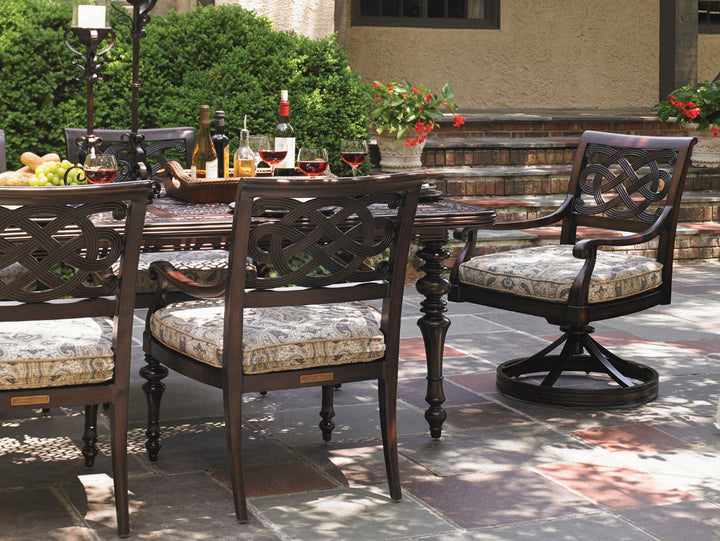 Royal Kahala Black Sands - Swivel Rocker Dining Chair - Dark Brown