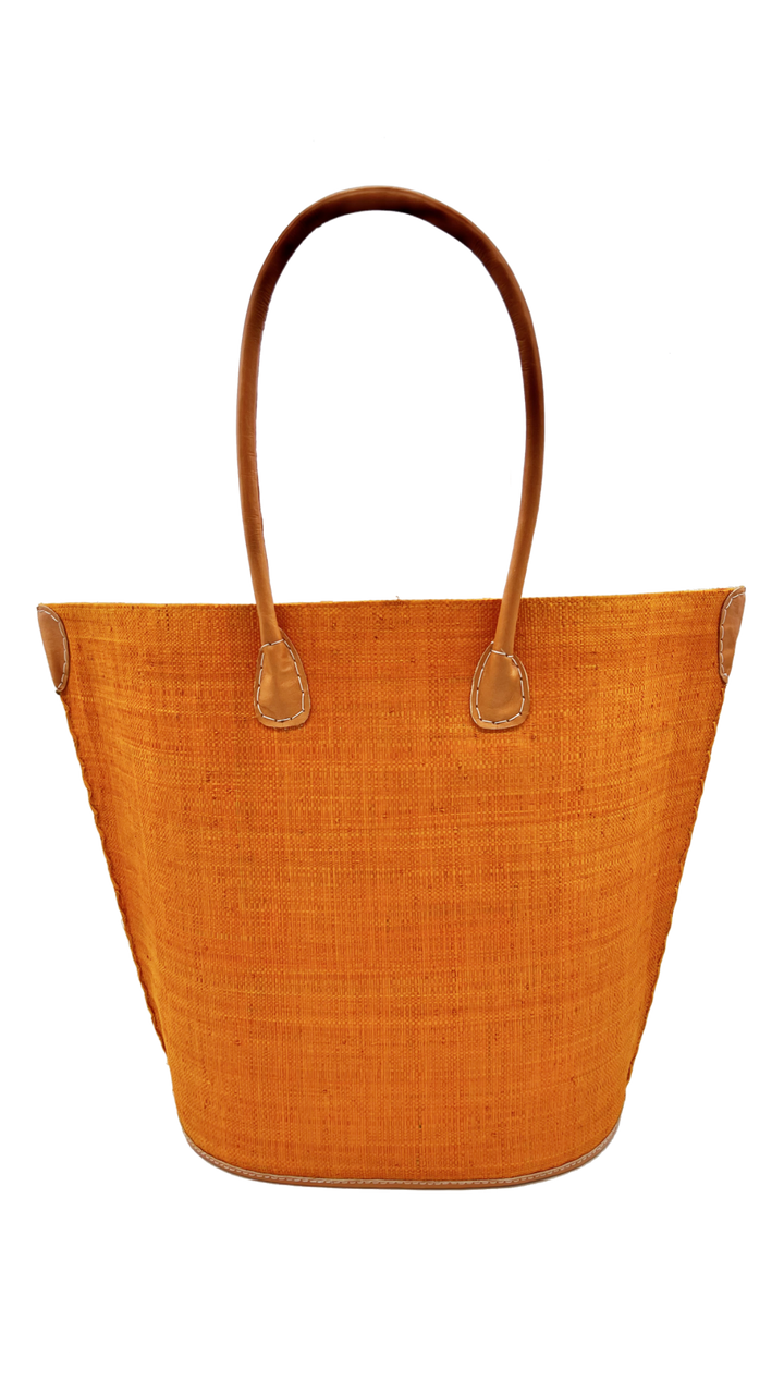 Sunburst Large Straw Tote Bag: Blush