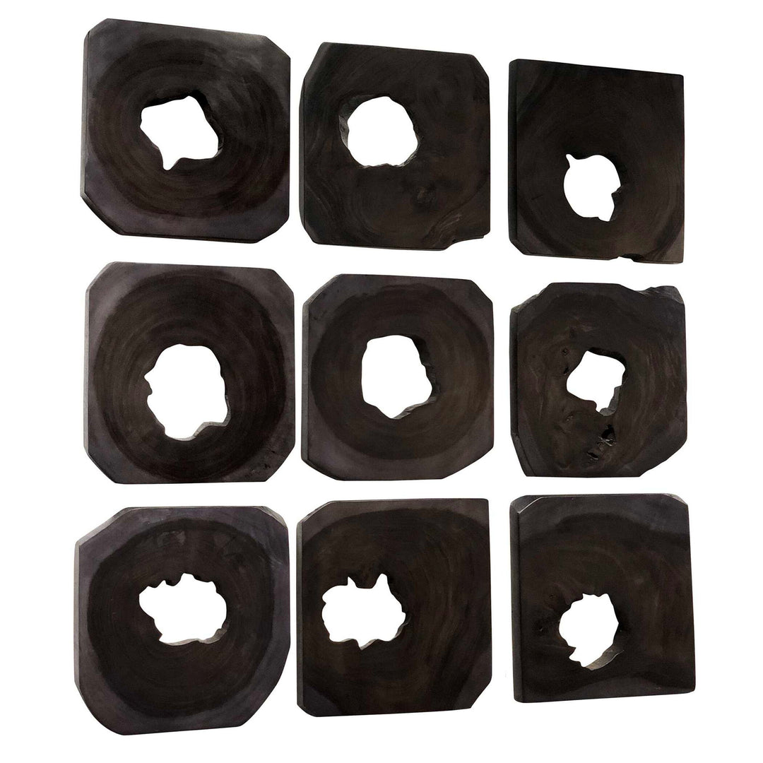 Bahati - Wood Wall Art (Set of 9) - Ebony Black