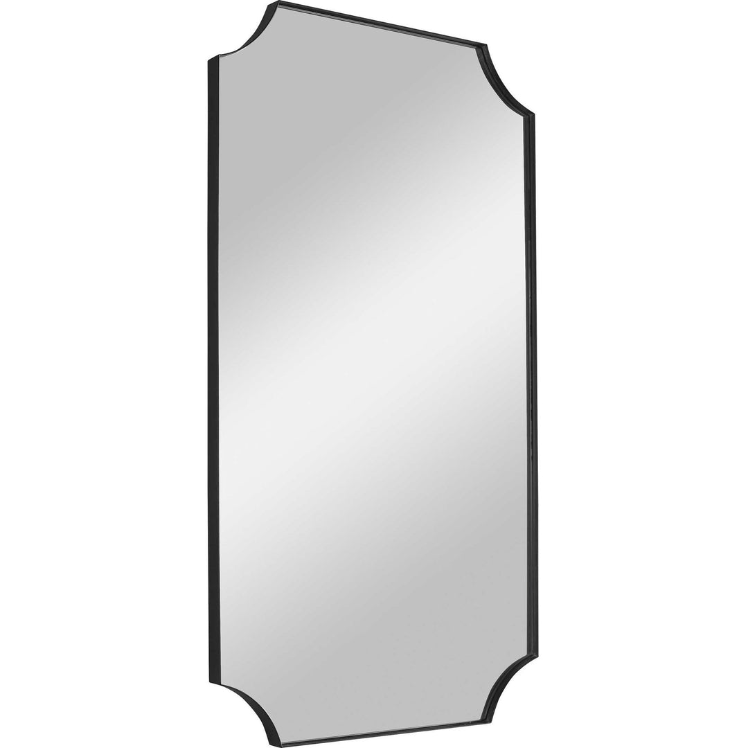 Lennox - Scalloped Corner Mirror - Black