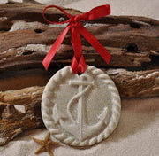 Anchor Sand Ornament: Ribbon and Glitter