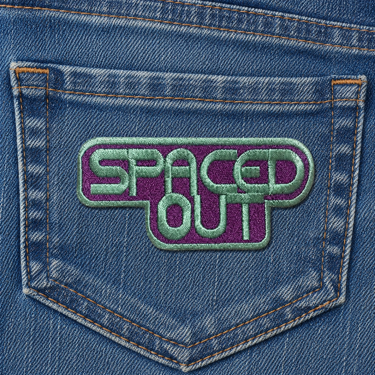 Space Spaced Out Verbage - Sew Original Patch – 1.8" x 3.85"