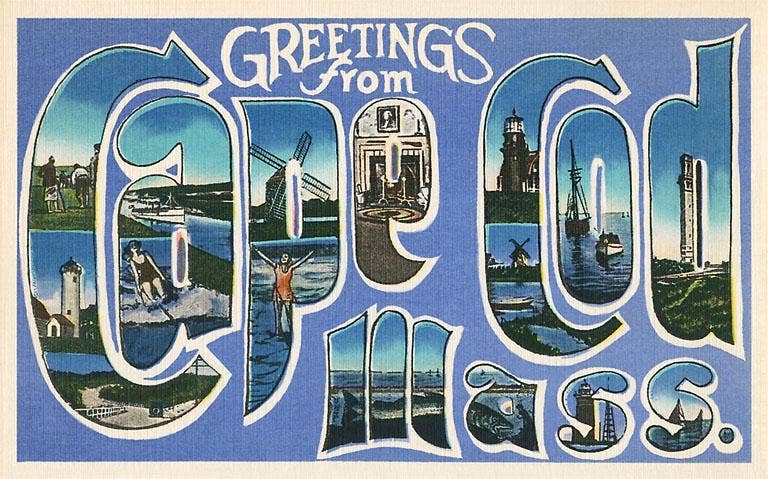 MA-867 Greetings from Cape Cod, Mass - Vintage Image, Postcard