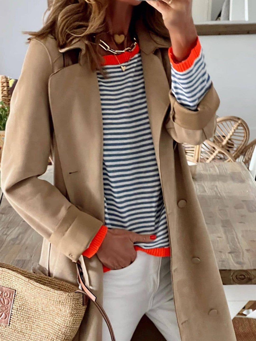 CWOSWL0811_ Long Sleeve Loose Neck Pullover Sweater: GREY / (L) 1