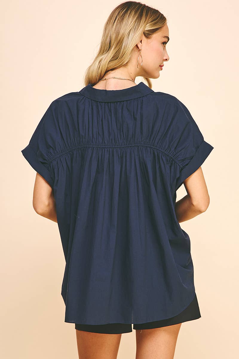 BUTTON DOWN WOVEN SHIRTS - INK: S