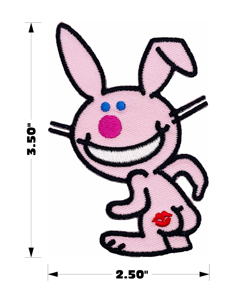 Patch - Happy Bunny Kiss My Butt 1990s Quirky Humor Cartoon