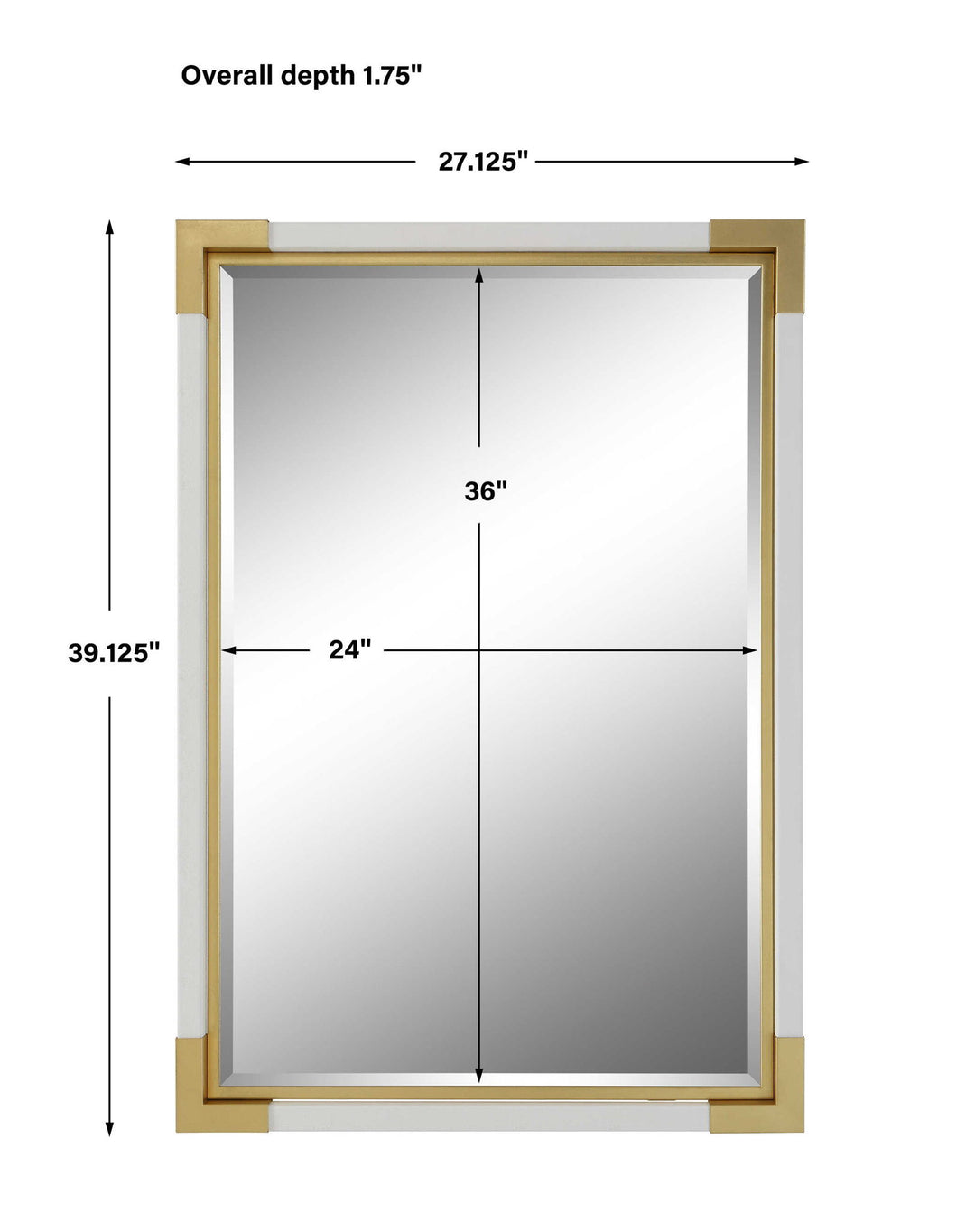 Malik - White & Gold Mirror