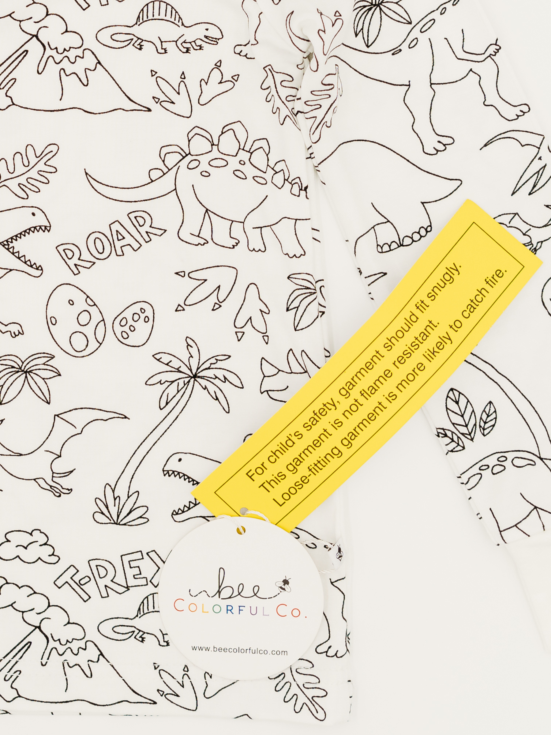 Dinosaur Coloring Pajamas 2 piece set made from Bamboo: 4T
