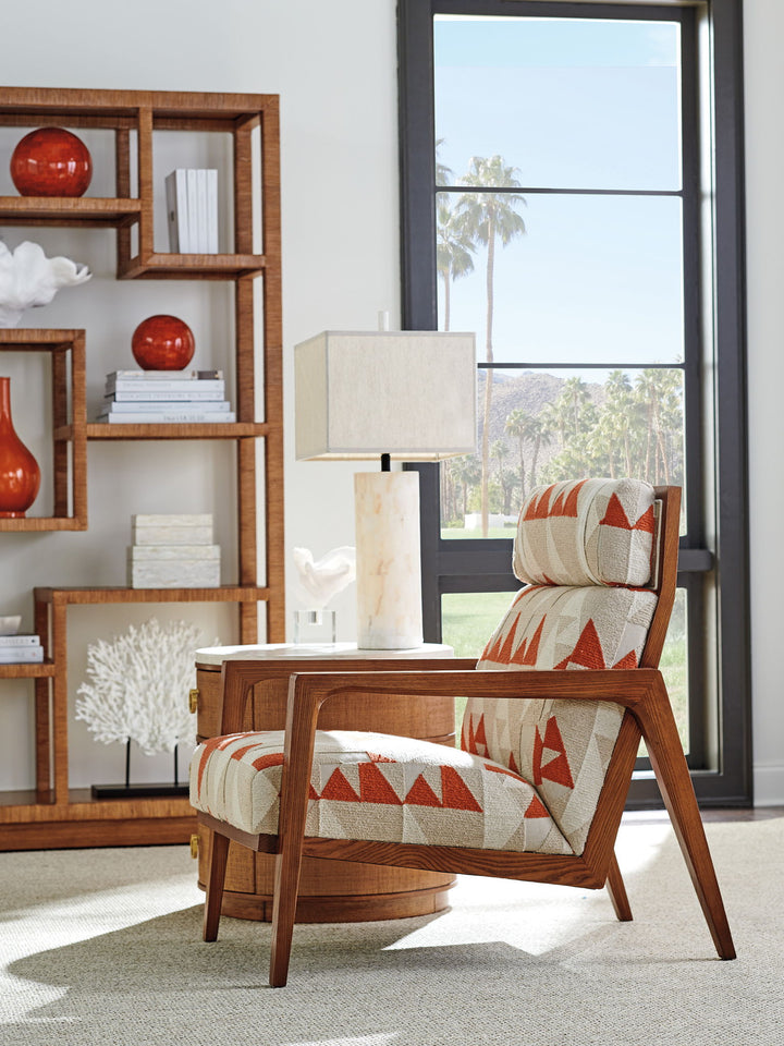 Palm Desert - Banning Raffia Round Lamp Table - Dark Brown