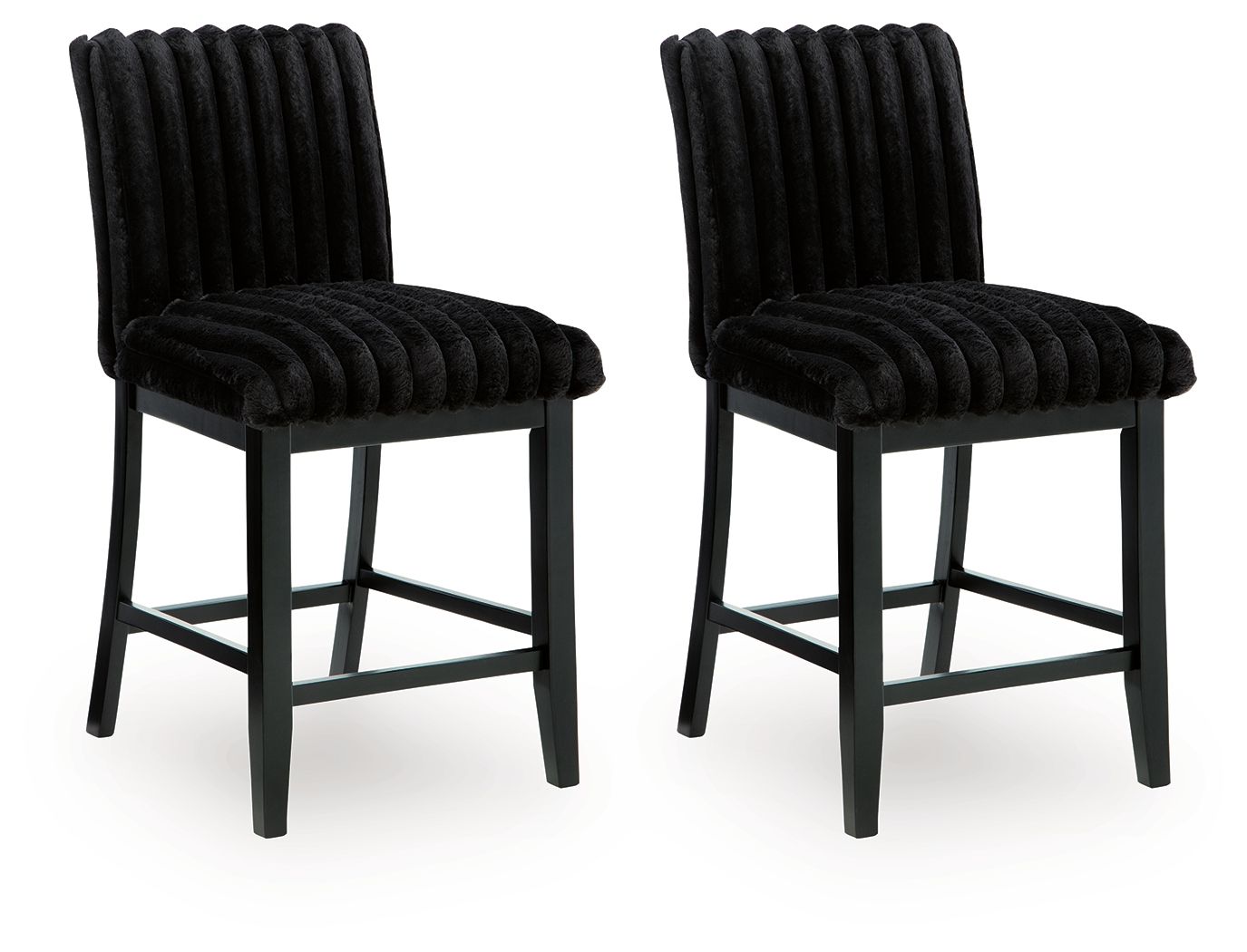 Mervannie - Upholstered Barstool (Set of 2) - Black