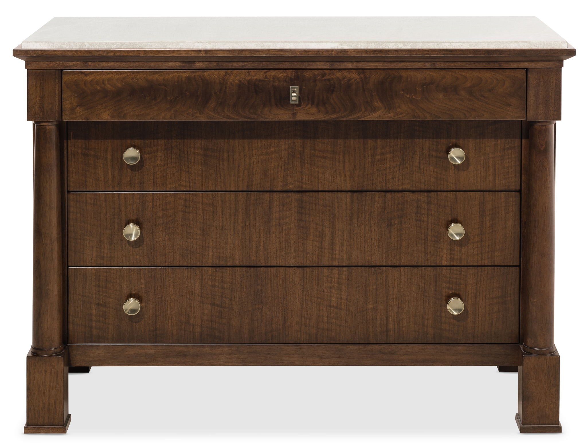 Archives - Four-Drawer Chest - Dark Brown / Beige