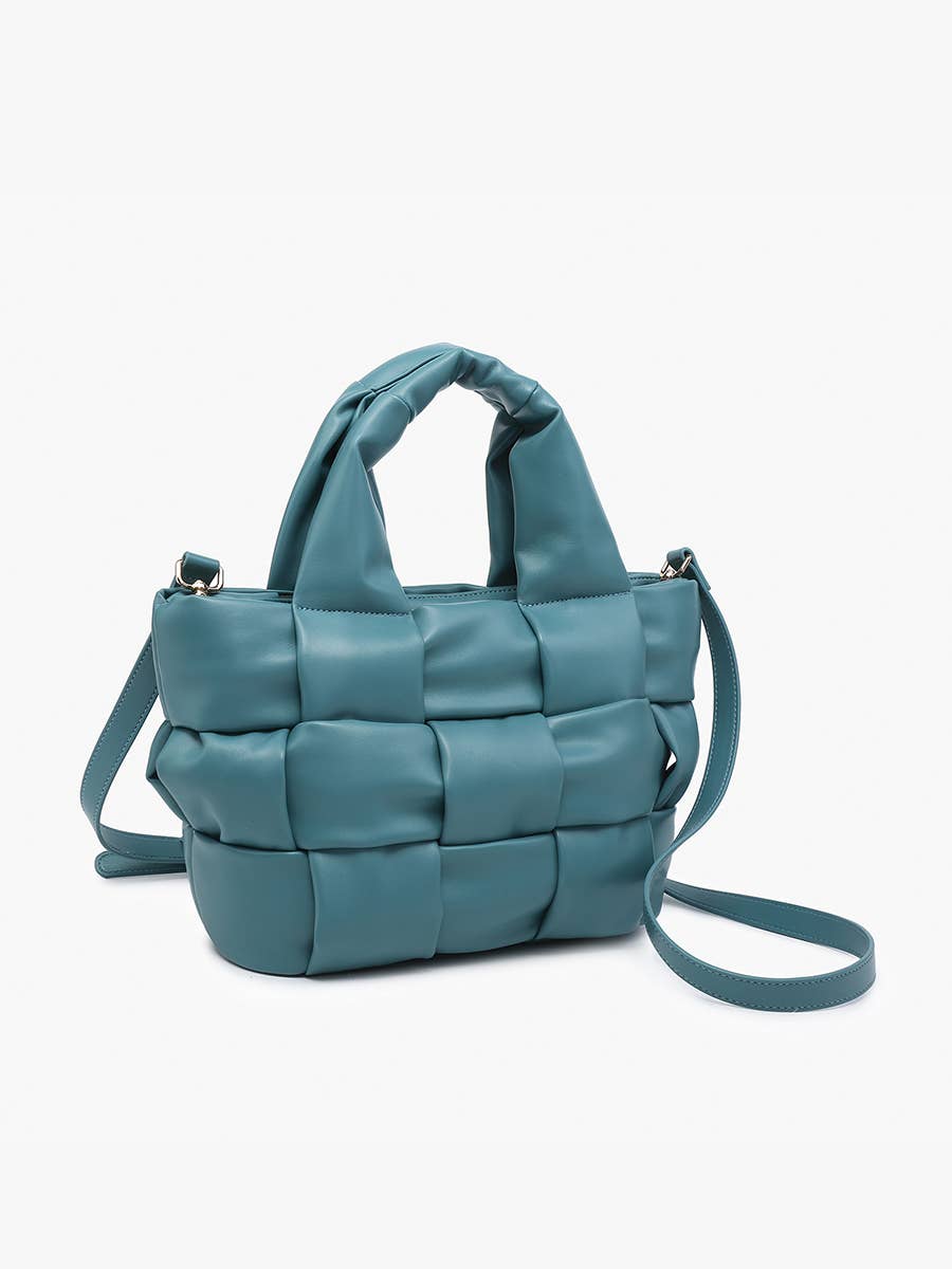 EH2572 Magdelena Woven Small Tote w/ Crossbody Strap: OCEAN BLUE