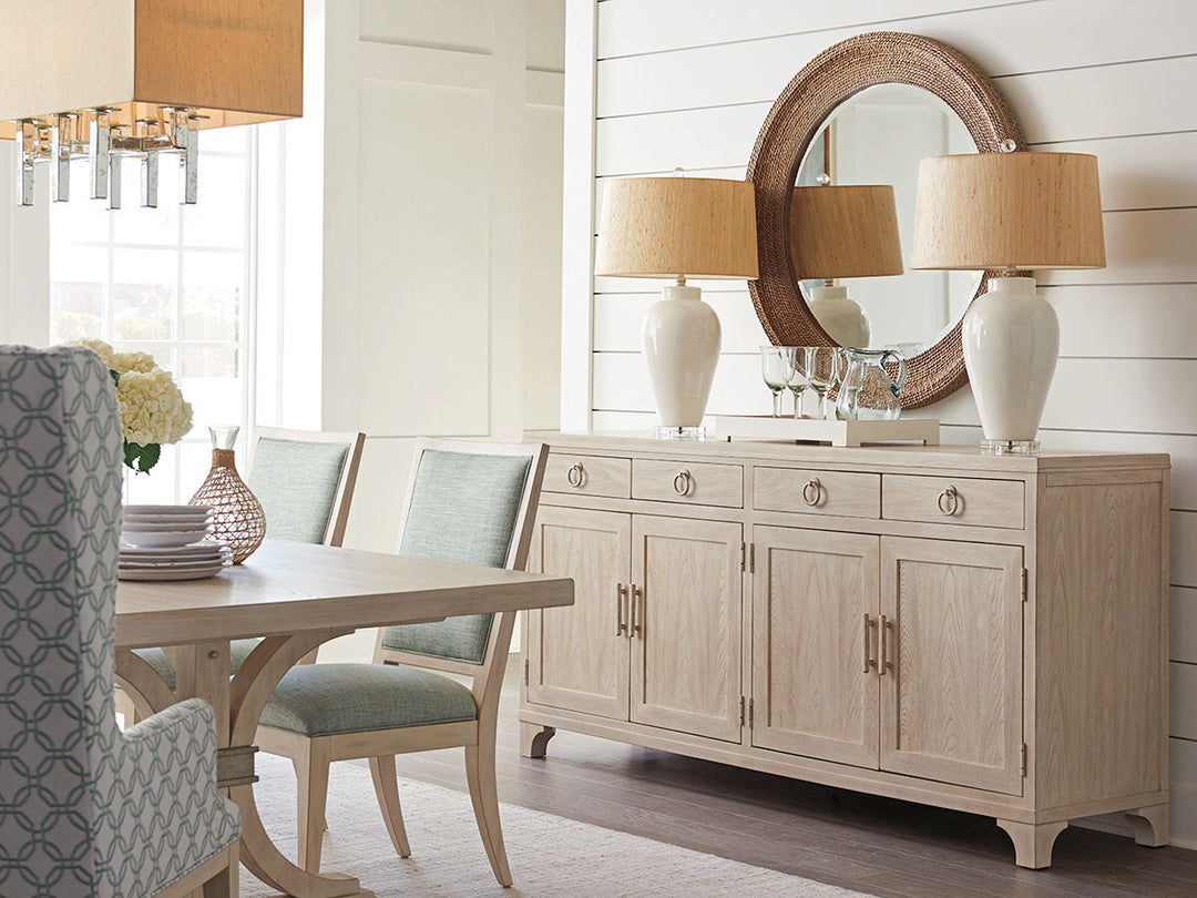 Newport - La Jolla Woven Round Mirror - Light Brown